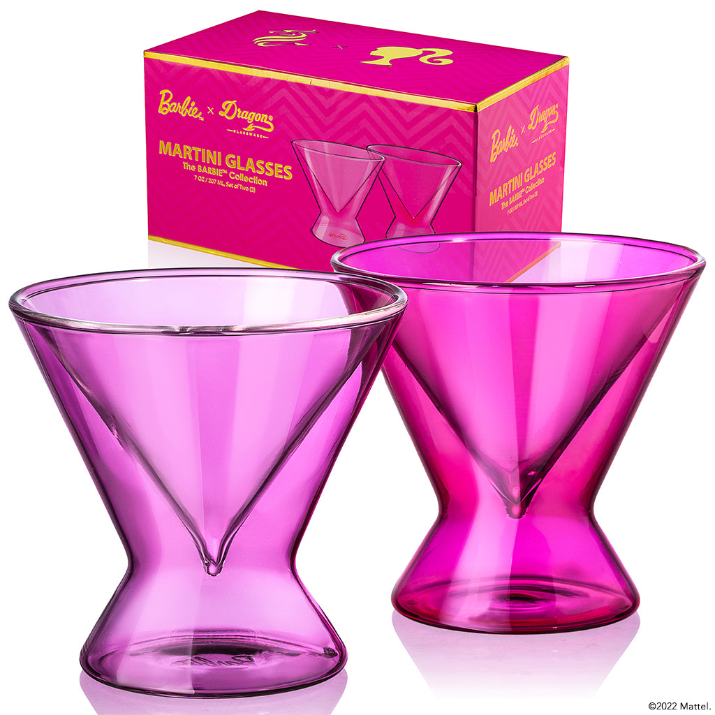 Barbie™ X Dragon Glassware® Stemless Martini Glasses