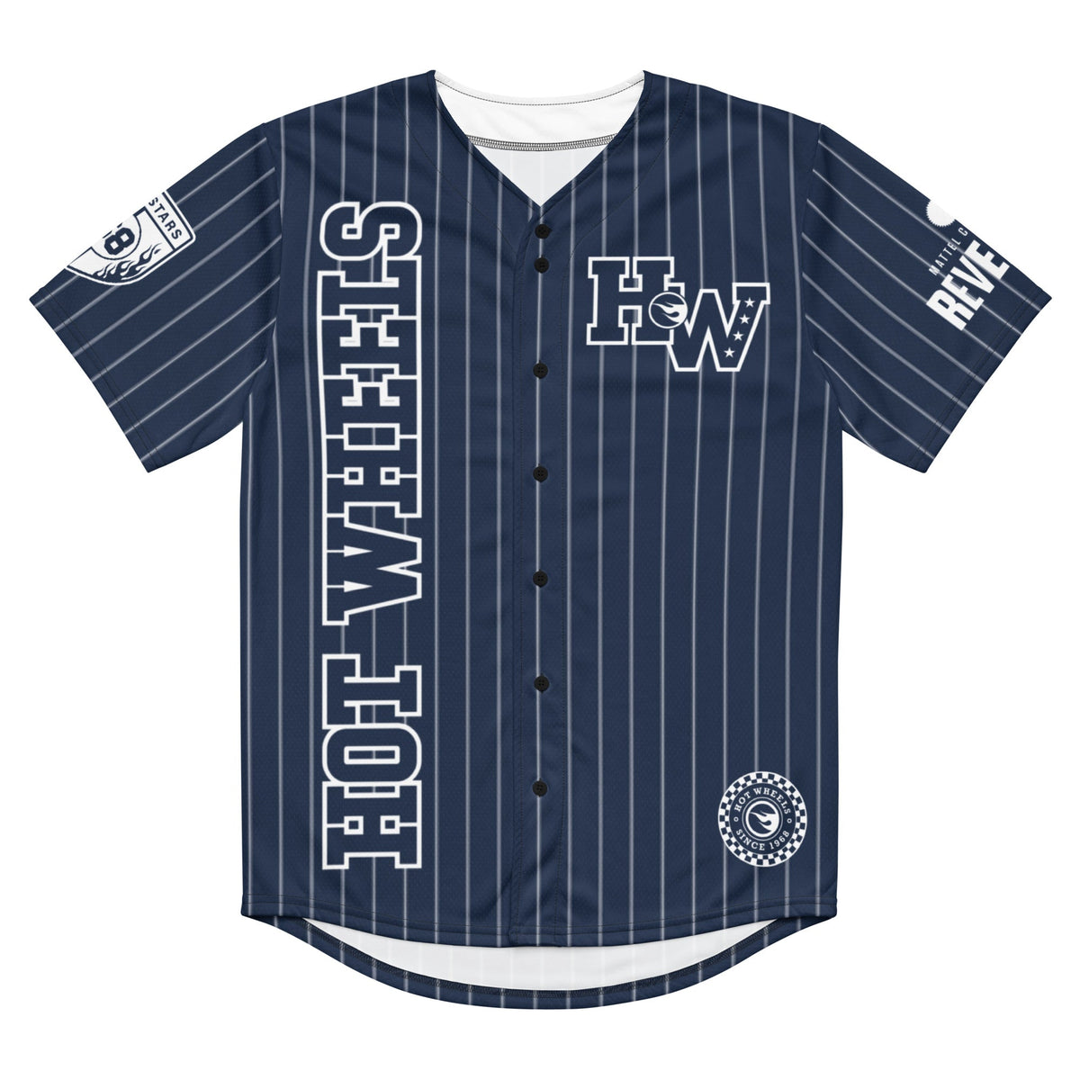 Hot Wheels Navy Striped Baseball Jersey