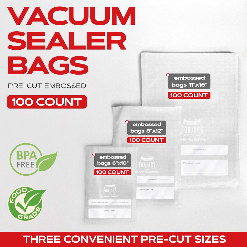 Forjars® 100-Count 8x12 Vacuum Sealer Bags – 7.5 Mil Thick