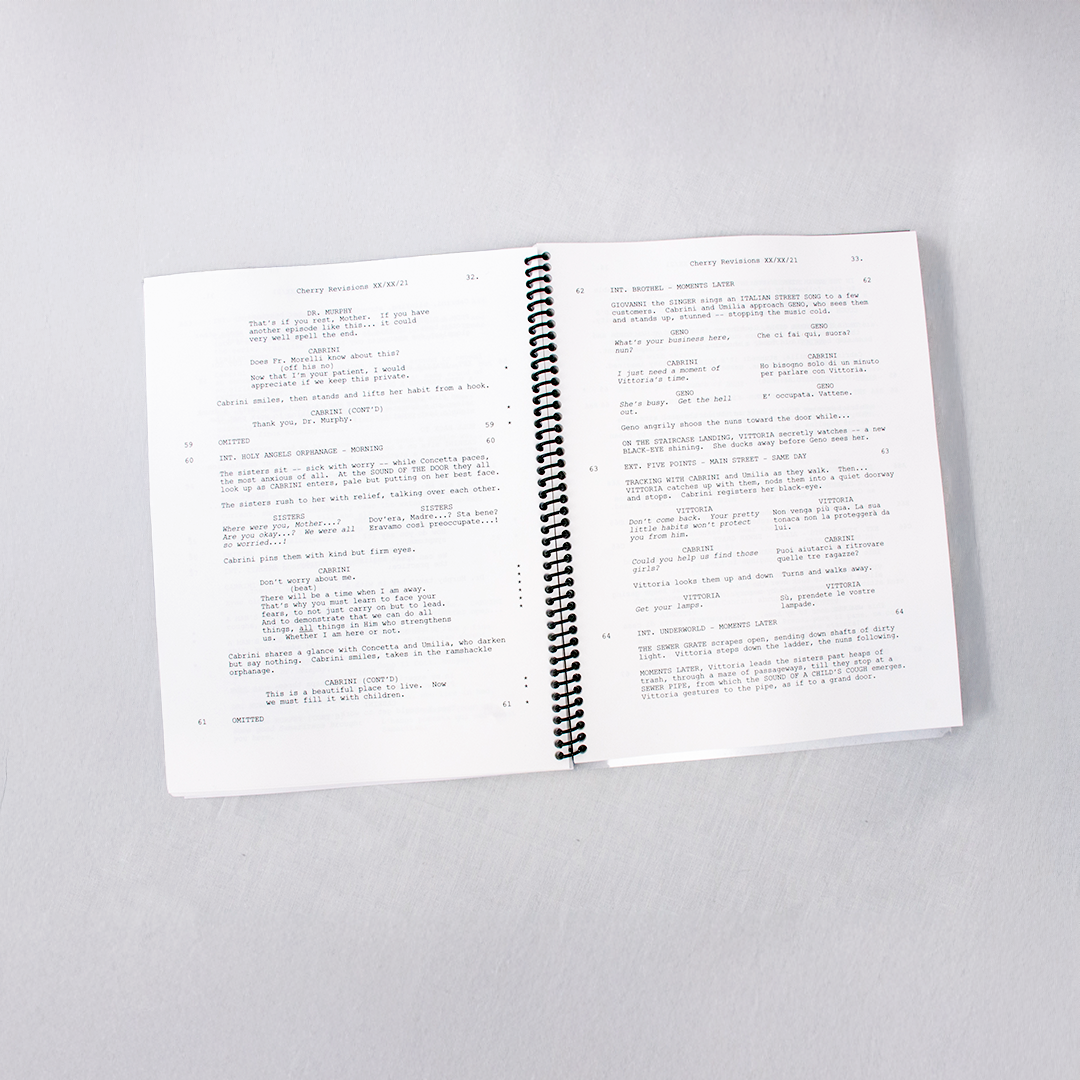 Rod Barr Signed Cabrini Movie Script