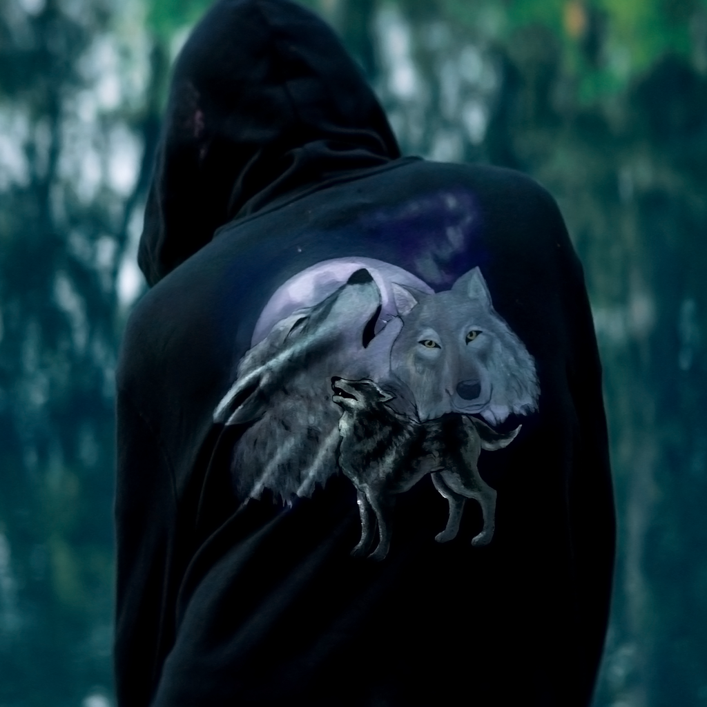 SKETCH Full Zip Wolf Hoodie