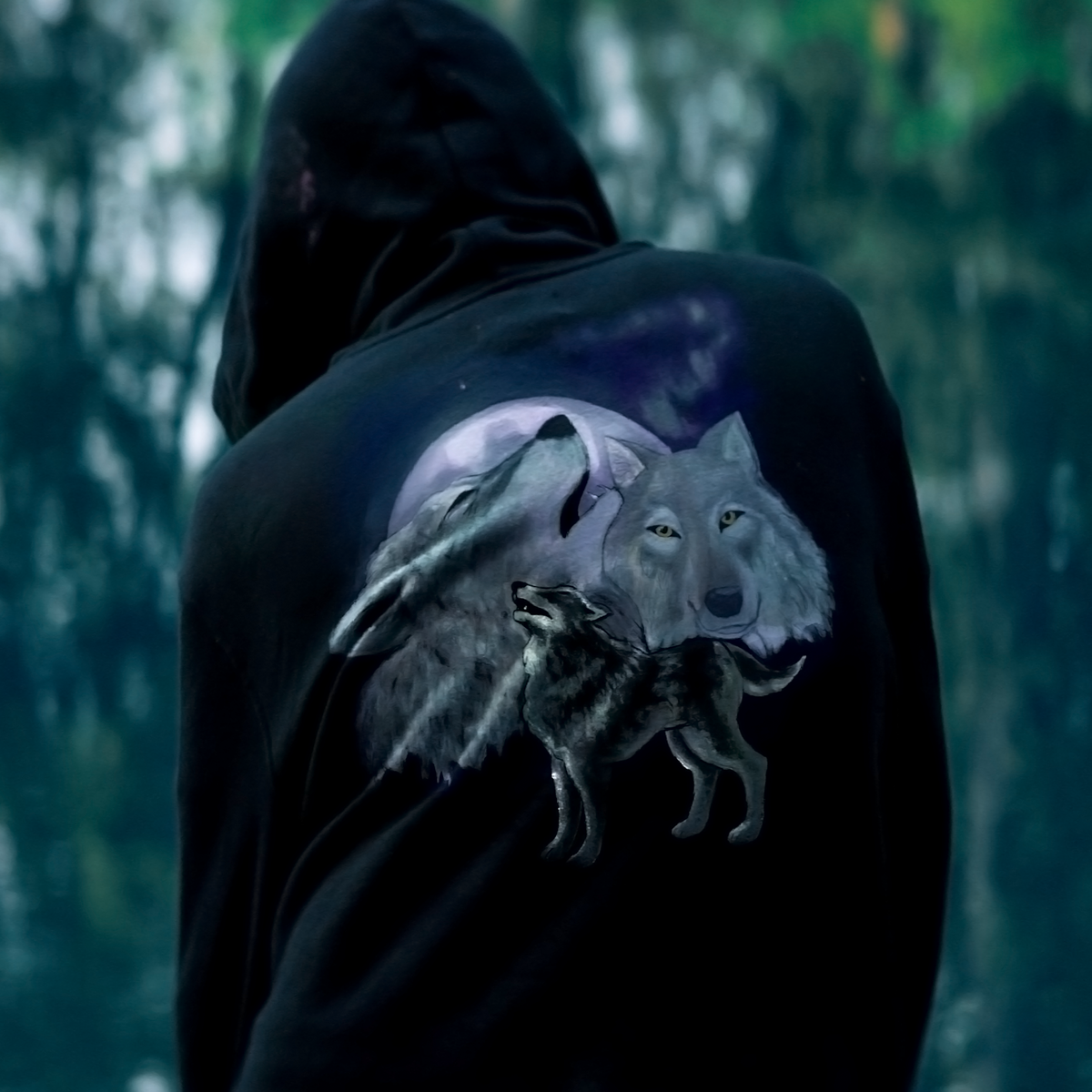 SKETCH Full Zip Wolf Hoodie