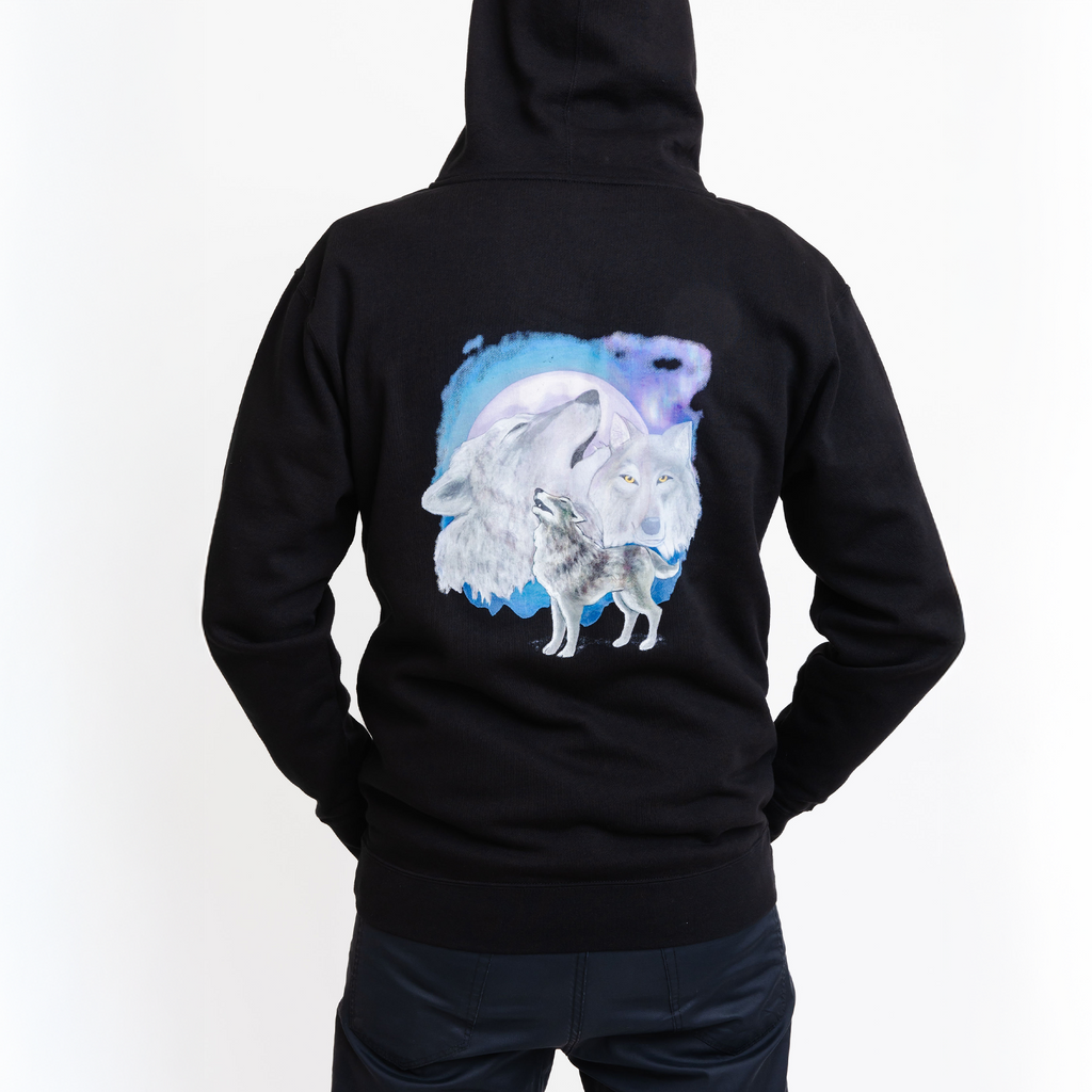 SKETCH Full Zip Wolf Hoodie