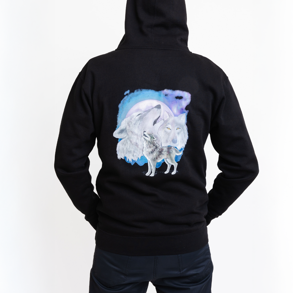 SKETCH Full Zip Wolf Hoodie