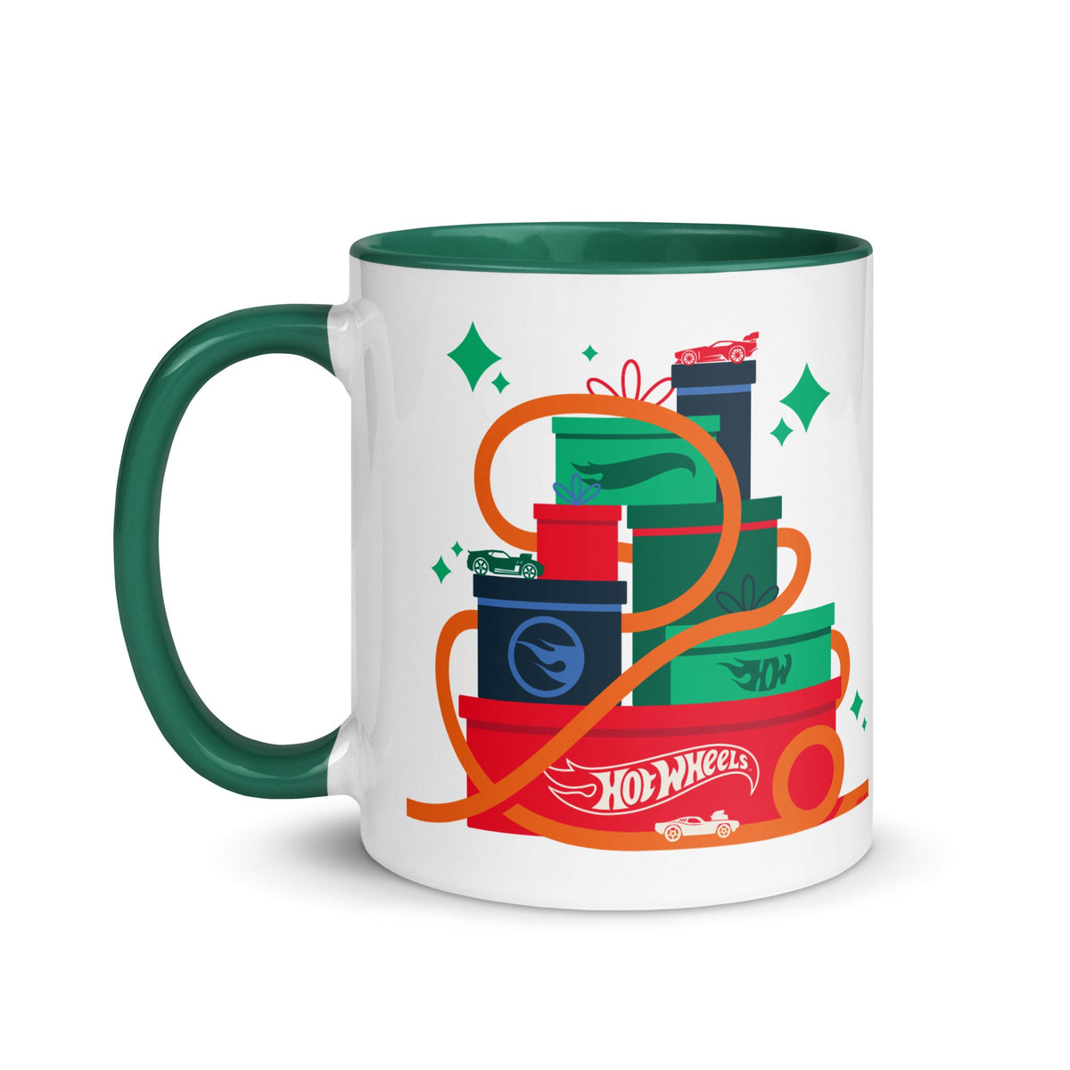 Hot Wheels Merry and Bright White Mug